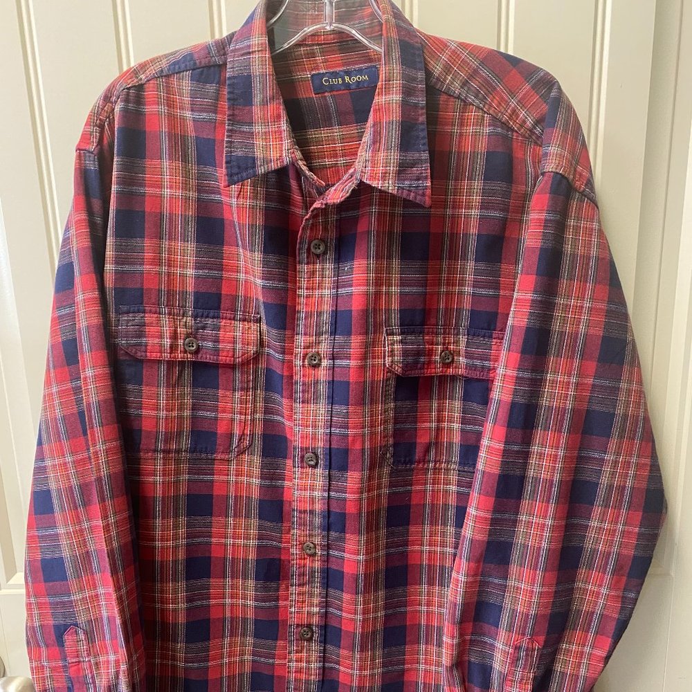 Red Plaid Casual Button Down Shirt